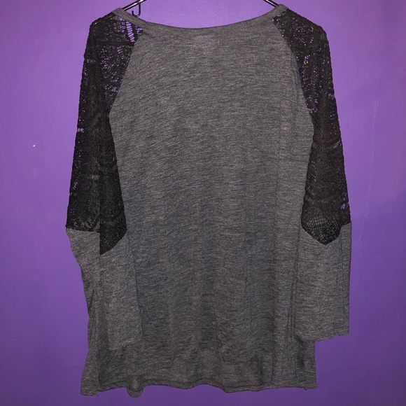 Gray with Black Lace Top - Picture 2 of 4